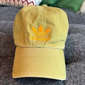 Adidas Olive Cap with Vibrant Orange Logo